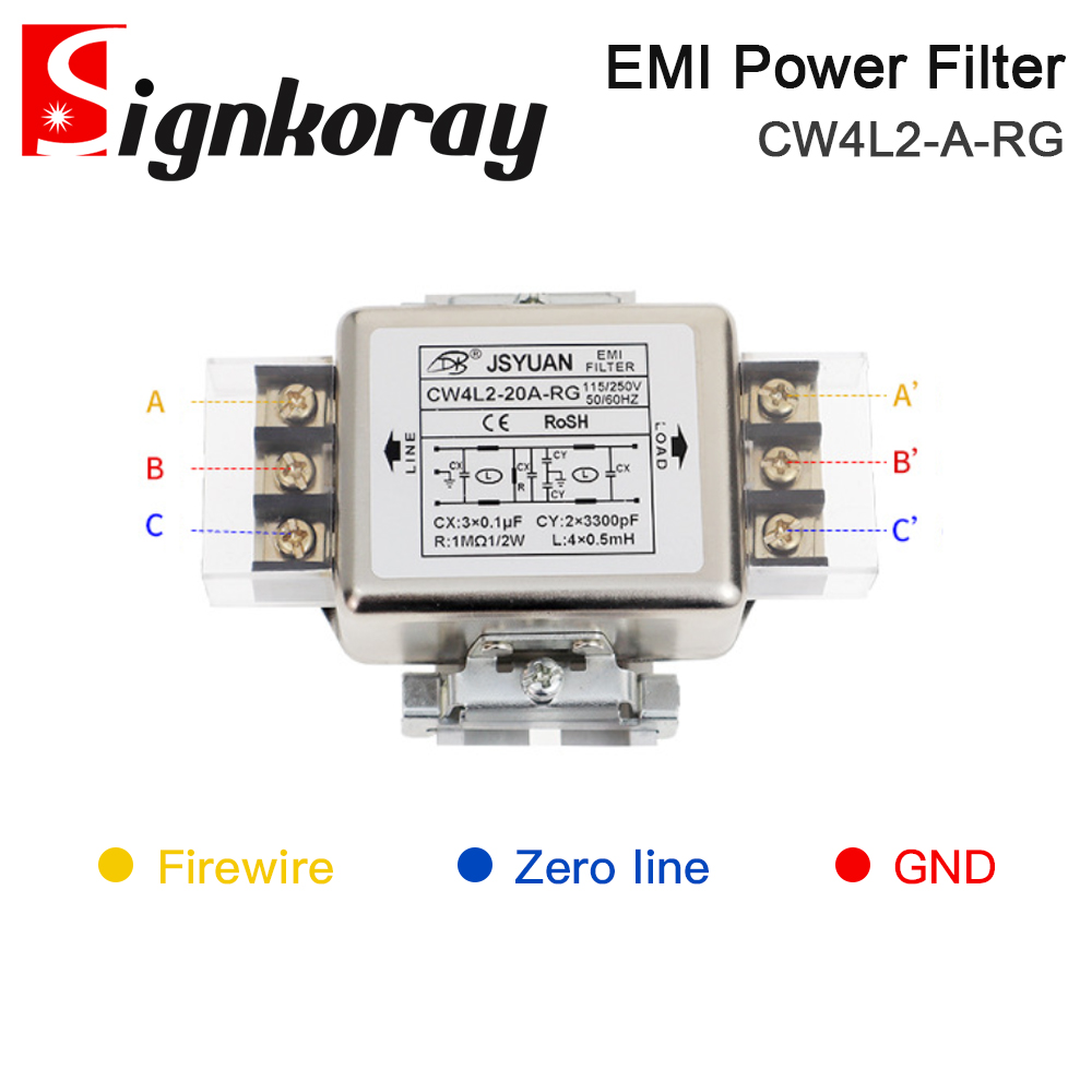 Signkoray Emi Vermogensfilter CW4L2-A-RG Ac 220V Eenfasige Interferentie Zuivering