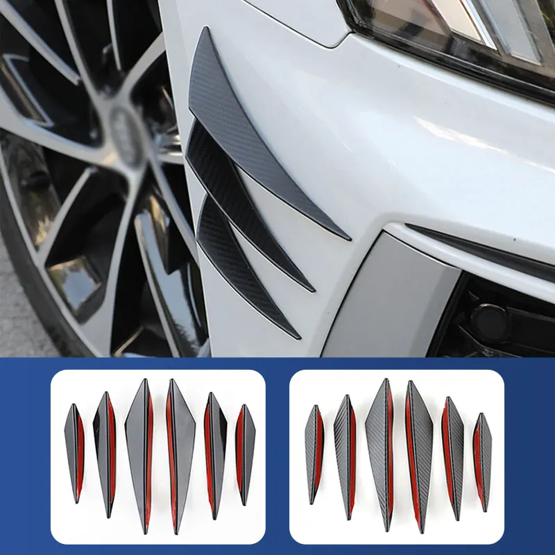 SEAMETAL 6 stks/set Universele Voorbumper Lip Diffuser Splitter Vinnen Body Spoiler Auto Tuning Canards Valentie Kin Auto Decoratie