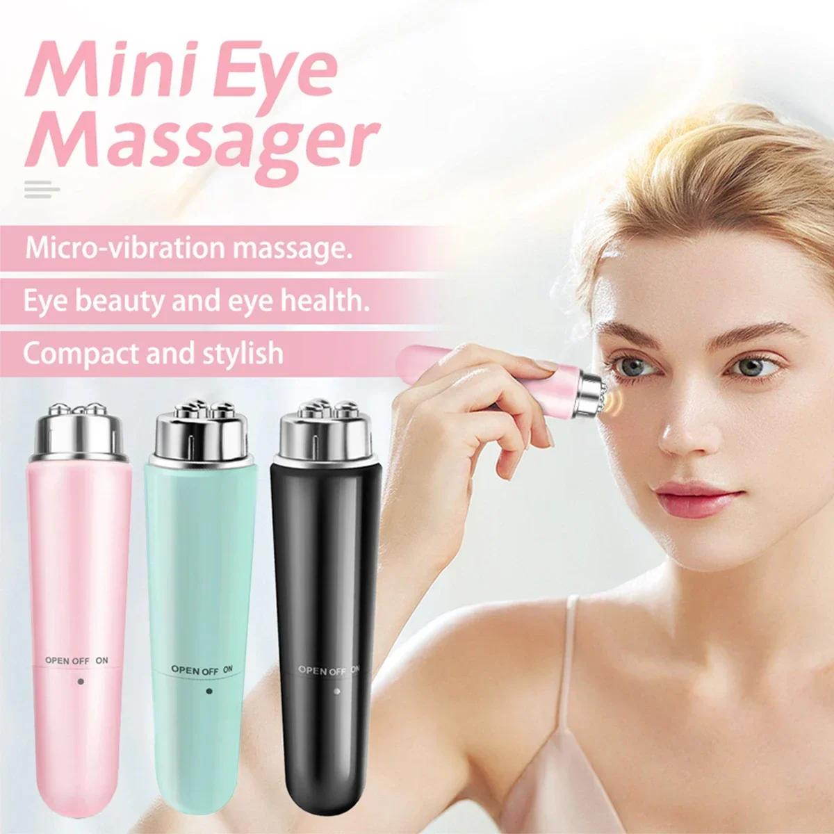 Massageador de olhos elétrico com tecnologia de microvibração, aparelho de beleza para aliviar olheiras, bolsas para os olhos, inchaço