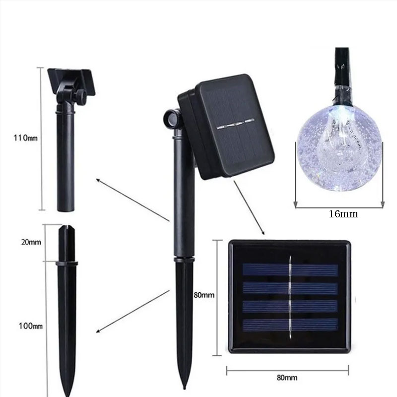 Solar Bubble Balls Lamp String Lights Outdoor Water Drops Outdoor Waterproof Orb Christmas Lights Patio Holiday Party