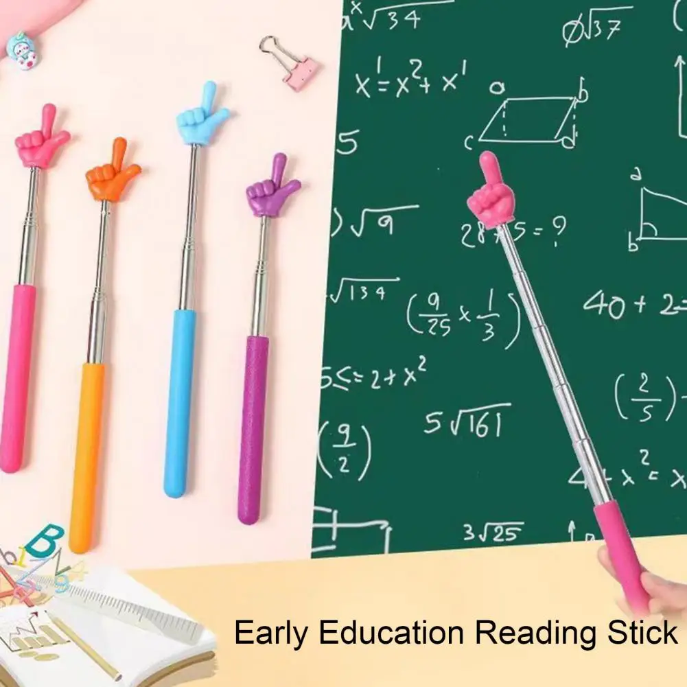 Electronic Whiteboard Pointer Finger Reading Stick Telescopic Stainless Steel Teaching Stick Lightweight Whiteboard for Reading