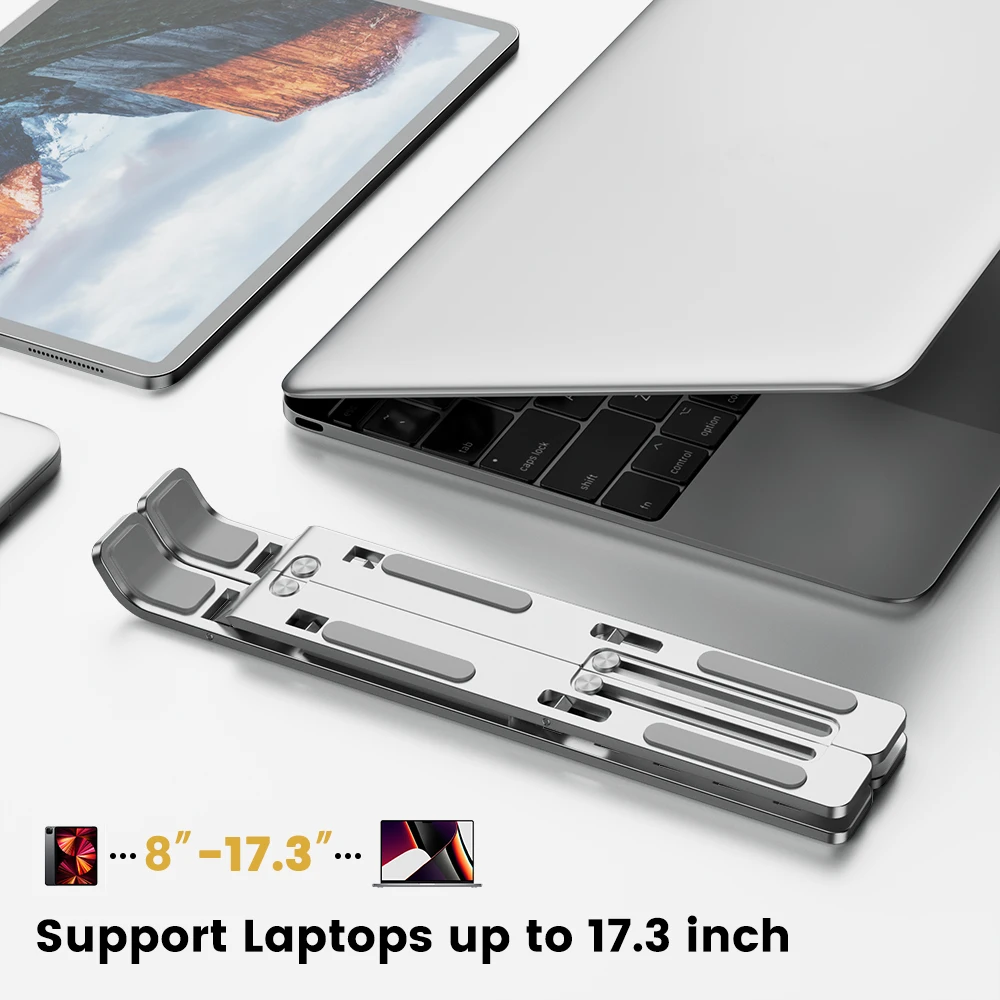 Supporto per laptop portatile Supporto per notebook in alluminio Staffa per computer Supporto per MacBook Air Pro Accessori Base per laptop pieghevole per PC