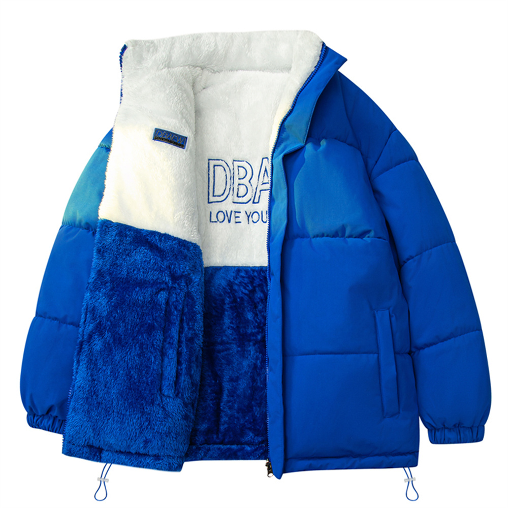 Vestes rembourrées amples Double face pour hommes, manteau polaire polyvalent de haute qualité en peau d'agneau, vêtements d'extérieur épais et chauds pour l'hiver