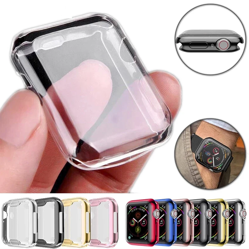 Pokrowiec na Apple Watch Ultra 9 8 7 6 SE 5 4 Screen Protector do iWatch Series 38mm 40mm 41mm 42mm 44mm 45mm 49mm Soft Clear Case