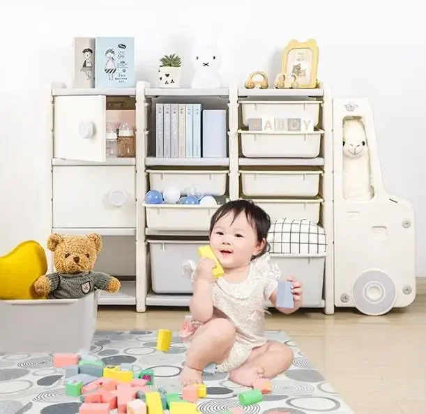 2023 새로운 디자인 어린이 침실 가구 플라스틱 장난감 선반, 어린이 캐비닛 보관함, 판매용