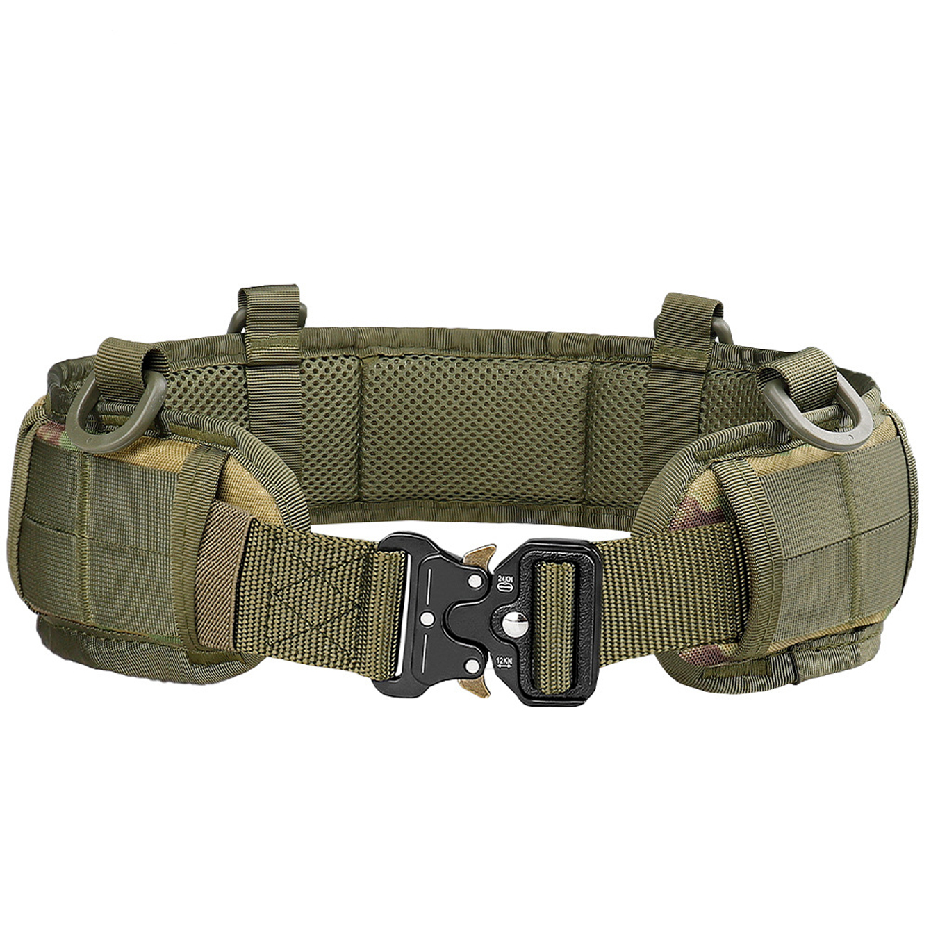 Cinturón colgante para exteriores, cinturón multifuncional deportivo táctico, cinturones de lona ensanchados para hombres, adecuado para actividades al aire libre.