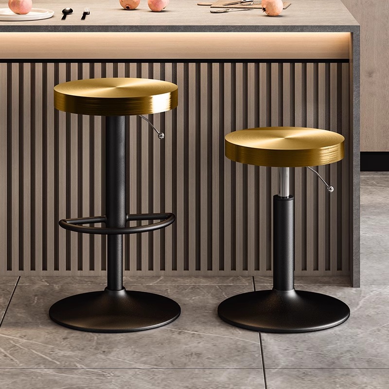 Taburetes De Bar minimalistas De acero inoxidable, recepción De salón, sillas De Bar De lujo para exteriores, mostrador, Taburetes De Bar para adultos, muebles para el hogar