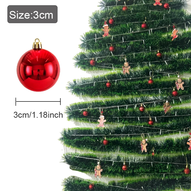 24 個 3 センチメートルクリスマスボールクリスマスツリーの装飾品ボールクリスマスハンギングツリーペンダントホームパーティークリスマスツリーの装飾新年ギフト