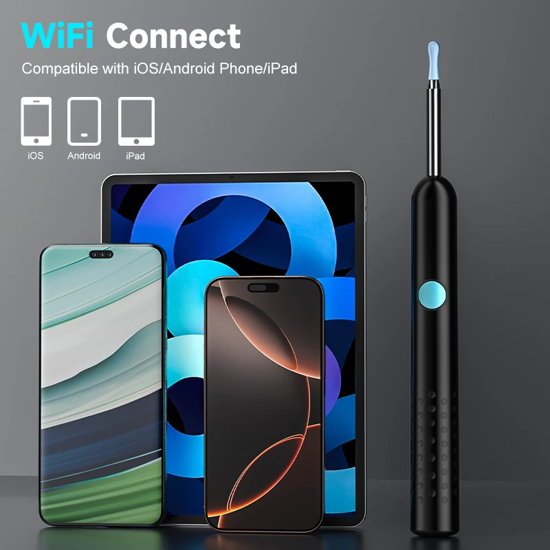 Smart Visuelle Ohr Kamera HD1080P 4,2 MM WIFI Ohr Pick Wasserdichte Ohr Reiniger Endoskop Digitale Ohr Wachs Entfernung Werkzeug Ohr löffel Fall
