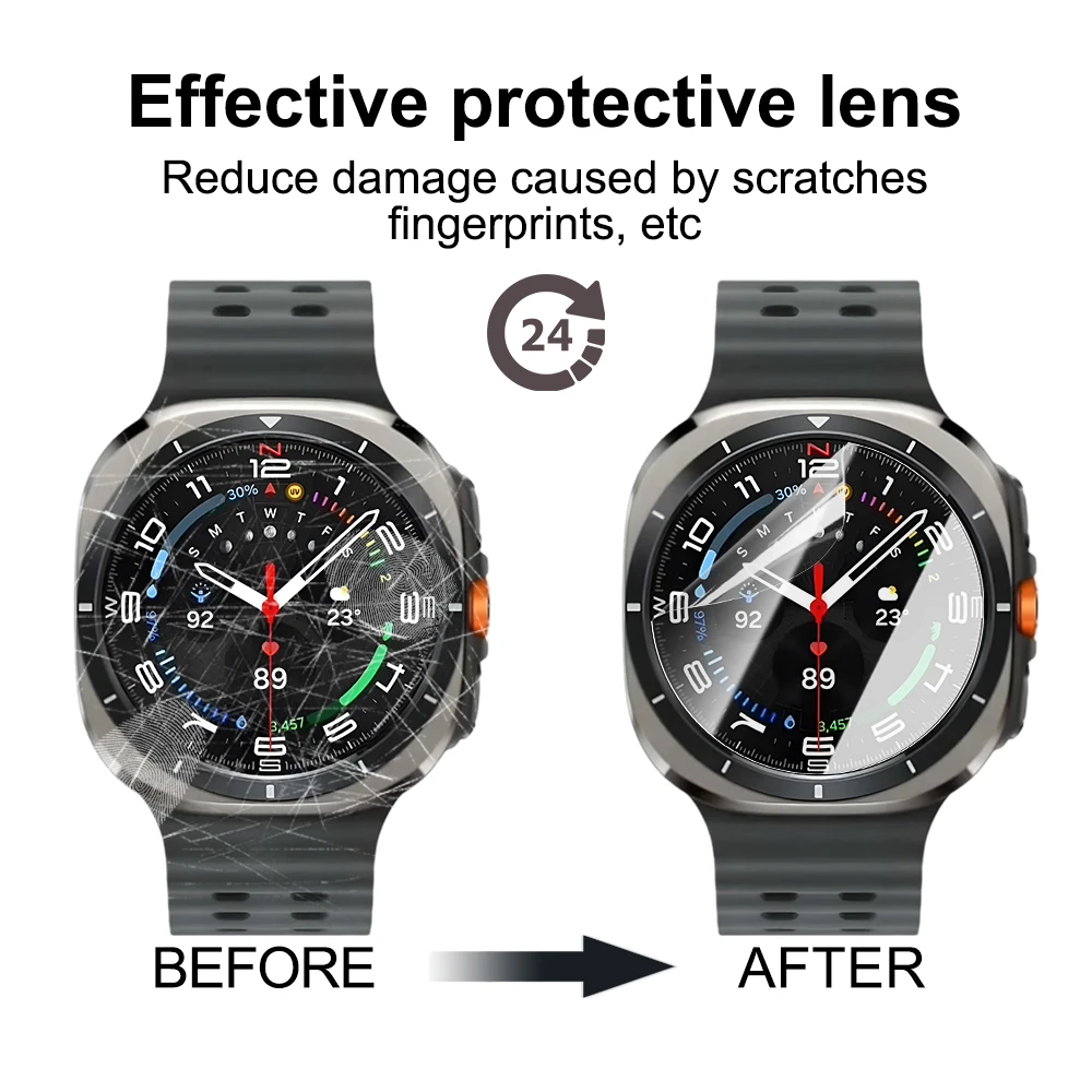 1-5PCS Full Screen Protector for Samsung Galaxy Watch7 6 5 4 40/44mm Hydrogel Film Protective Cover for Watch Classic 43mm 47mm