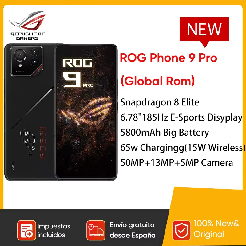ASUS ROG Phone 9 Pro Snapdragon 8 Elite 6.78''185Hz Display E-Sports Fotocamera 50MP Batteria 5800mAh 512GB/1TB Global Rom