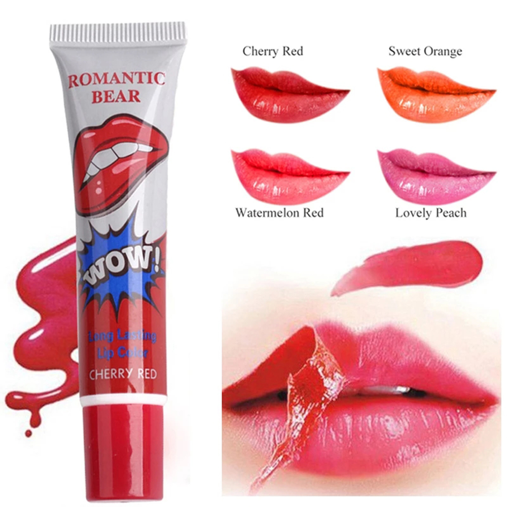 Rouge à lèvres liquide décollable, 6 couleurs, imperméable, longue durée, masque pelucheux, maquillage, tatouage, cosmétiques pour dames