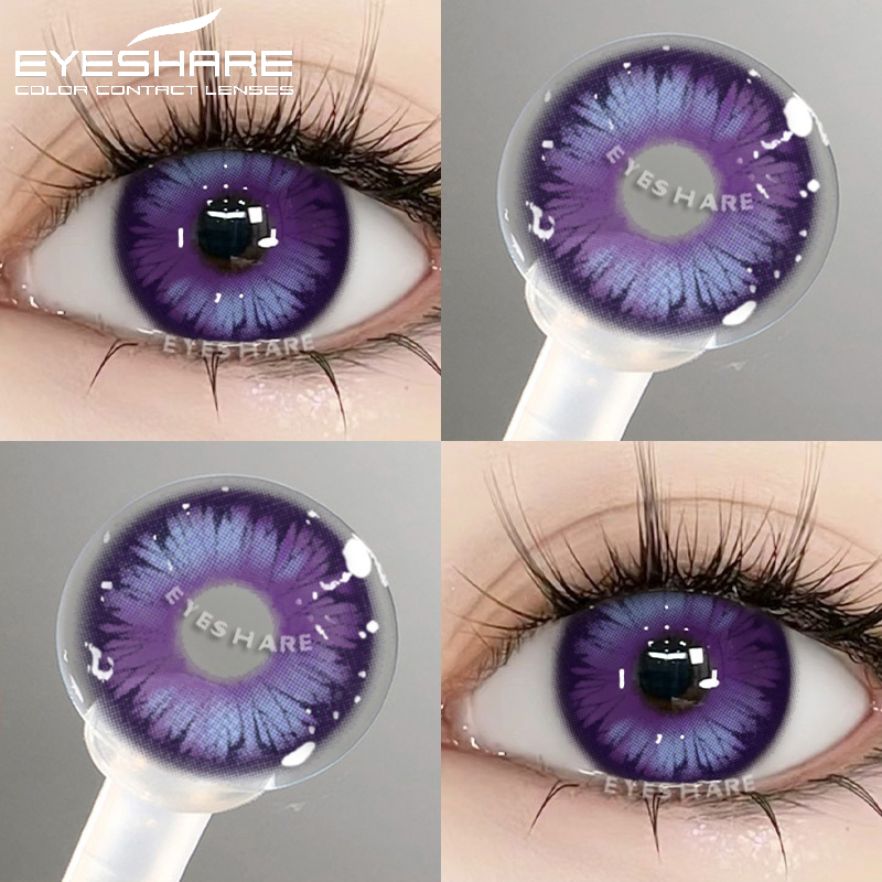 EYESHARE 1 пара фиолетовых линз для глаз Цветные контактные линзы Аниме Розовые линзы Синие зрачки для глаз Линзы Y2K для естественных глаз