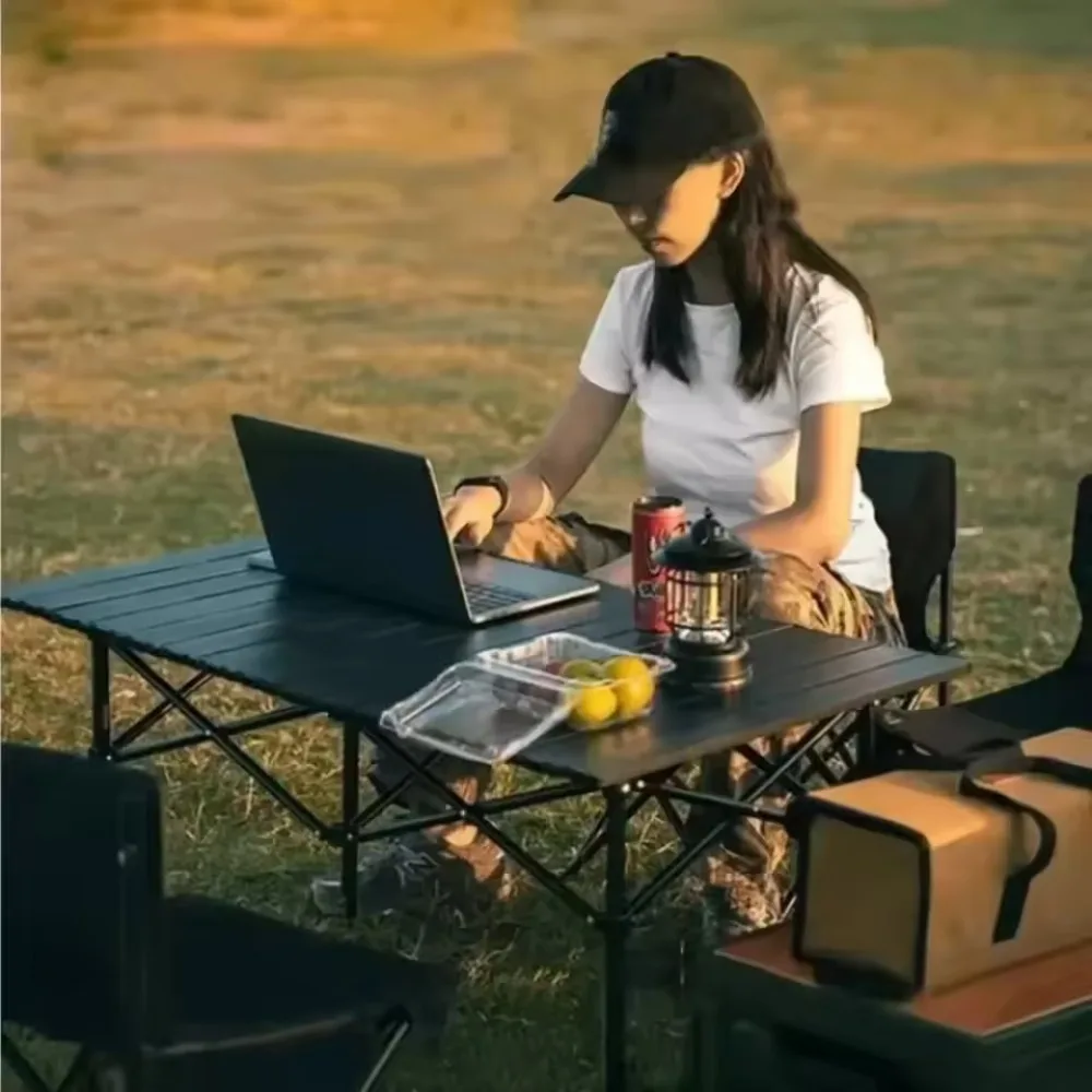 Camping Folding Table Lightweight Organizer Desk with Carrying Bag Multi-Purpose Outdoor Picnic Beach Leisure Desks Essentials