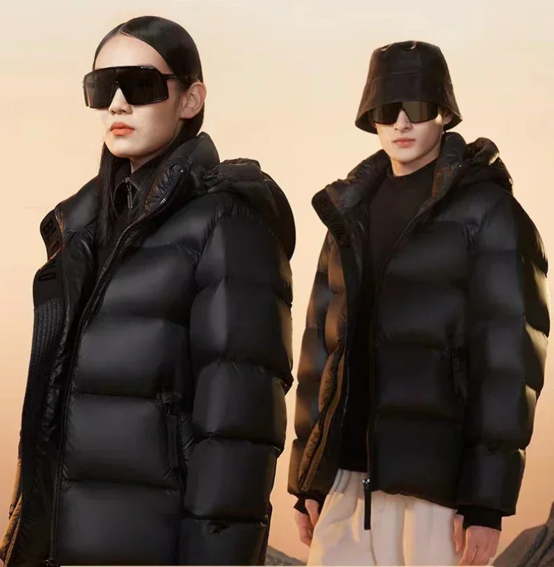 ผู้ชายแฟชั่นฤดูหนาวเป็ดสีขาวลงเสื้อชาย Retro บางลงเสื้อแจ็คเก็ตผู้ชายสีทึบหลวม Hooded Overcoats