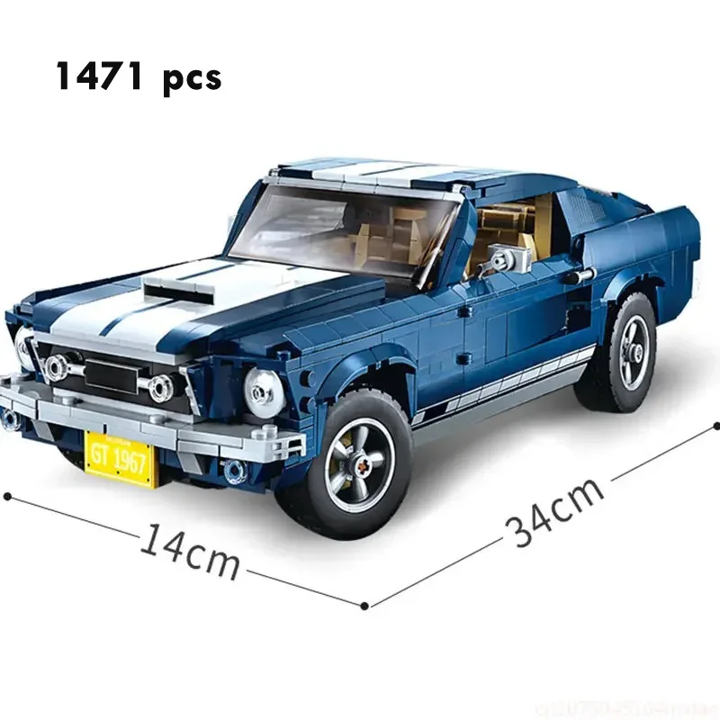 ใหม่ Ford Mustangs กีฬาแข่งรถใช้งานร่วมกับ Building Blocks อิฐ DIY ของเล่นสําหรับของขวัญเด็ก