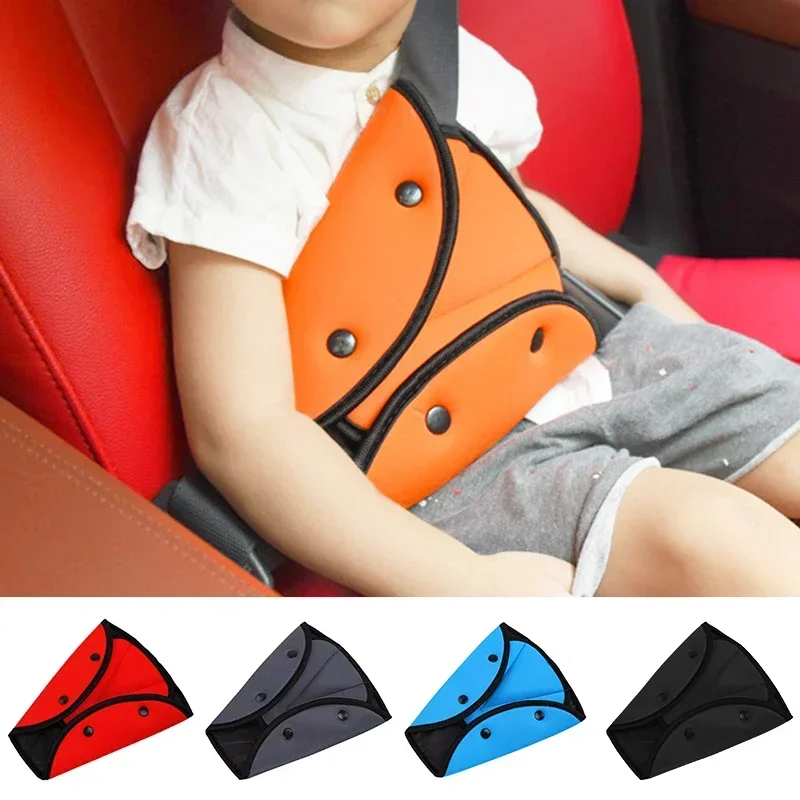 Cinto de segurança infantil para carro, ajustador triangular, acessórios anti-estrangulamento do pescoço, macio e confortável sem estrangulamento do pescoço