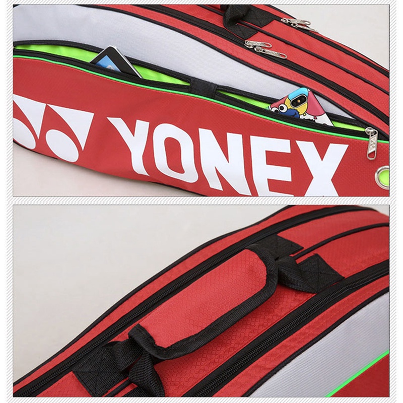 YONEX Original กระเป๋าแบดมินตัน Max สําหรับ 3 ไม้พร้อมช่องใส่รองเท้าลูกแร็กเก็ตกีฬากระเป๋าสําหรับชายหรือหญิง 9332 กระเป๋า