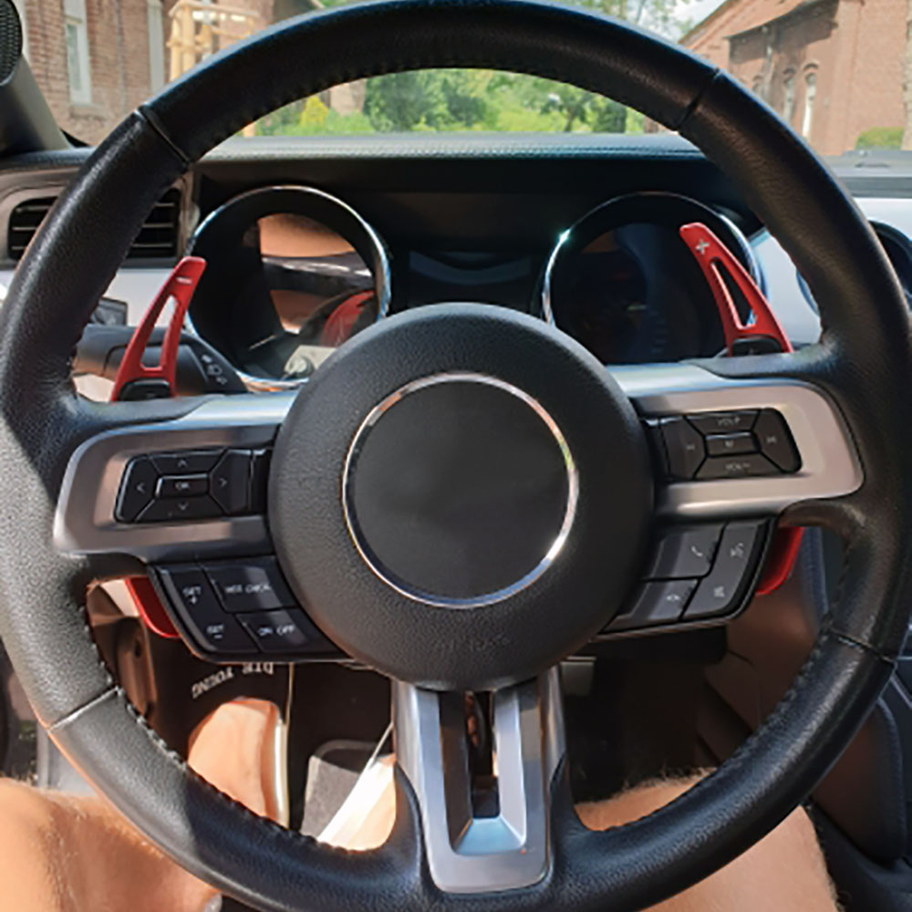 Para ford mustang 2015 2016 2017 2018 2019 alumínio/fibra de carbono volante shift paddles extensão shifters kit engrenagem