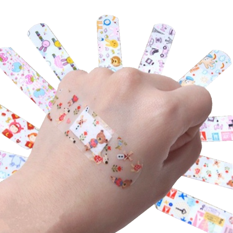 100 teile/satz Cartoon Tier Pflaster Kawaii Wunde Dressing Gips für Kinder Klebe Bandagen Streifen Erste Hilfe Notfall Patch