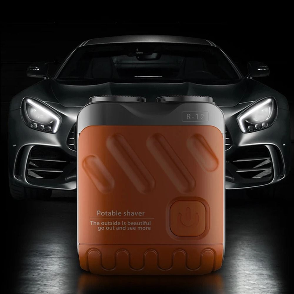 Compact Mini Men's Electric Shaver Magnetic Double Head Portable Rotary Razor Waterproof 9000 Revolutions Beard Trimmer Dad