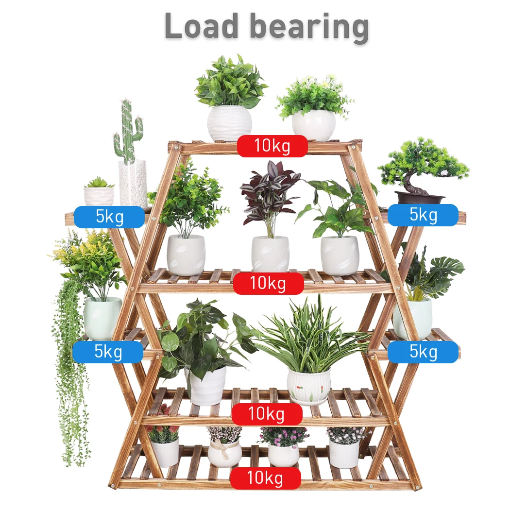 Scaffale per bonsai con supporto per piante in legno a più livelli extra large per interni ed esterni