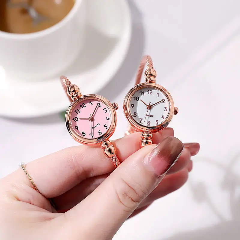 2 pçs moda de luxo relógio feminino ouro pulseira fina senhoras relógio para pulseira montre femme feminino relógio de pulso feminino relojes