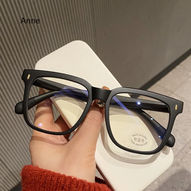 Gafas para miopía con acabado transparente grande para mujer, gafas graduadas a la moda para miopía, gafas de lujo con menos dioptrías
