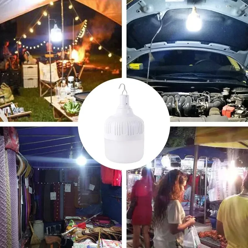 Luces portátiles para acampar al aire libre, lámpara recargable por USB, gancho de bombilla LED de emergencia, tiendas de campaña de alta potencia, linterna, luces nocturnas, 1-8 Uds.