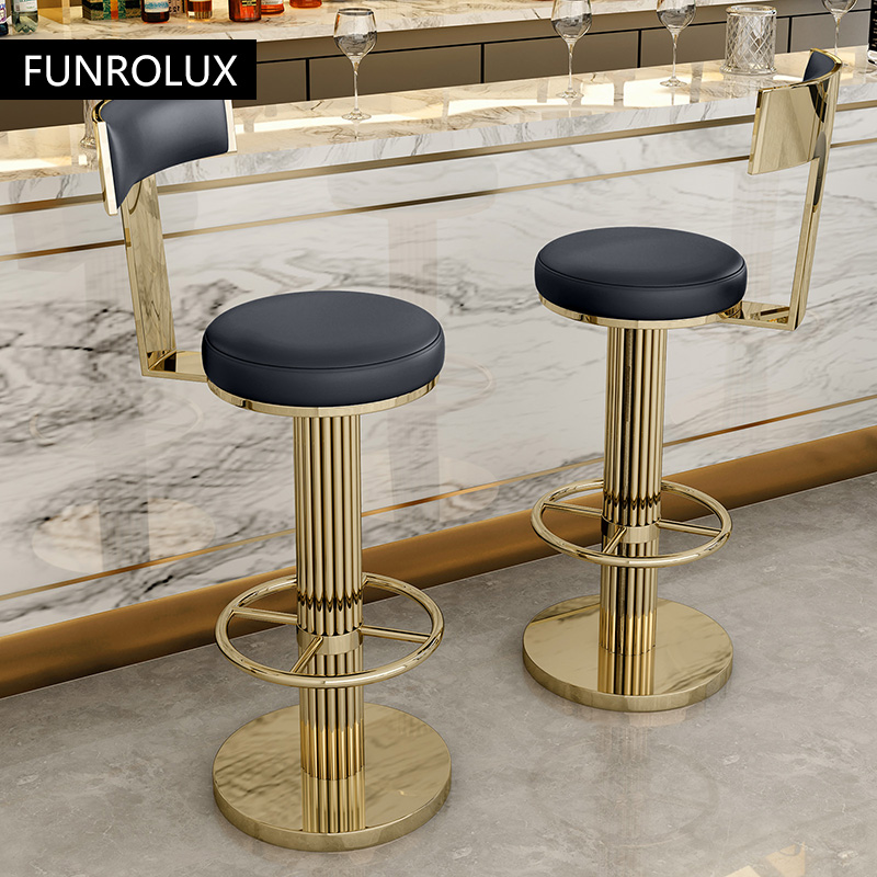 Sedia da Bar dorata sgabello da Bar girevole regolabile in altezza sedia da bancone da cucina moderna in acciaio inossidabile Set di sedie da pranzo