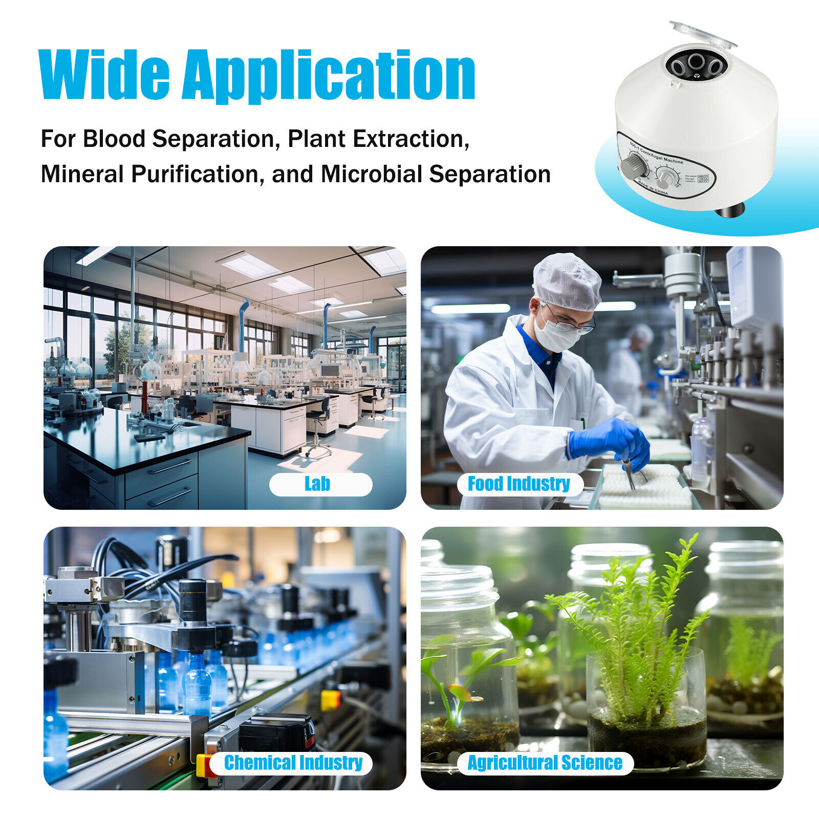 Centrifugeuse de table pour laboratoire médical, 4000u/min, 220V, 6x20ml