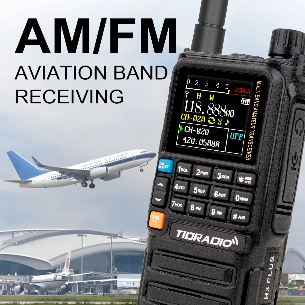 TIDRADIO H3 Plus Global Walkie Talkie Repeater Bluetooth Antworttelefon Air Band Long Range Radio Wandern Standby Radfahren Team