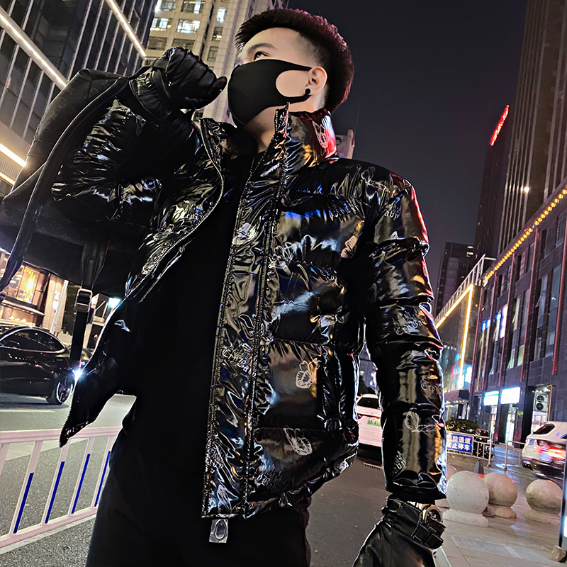 Inverno brilhante para baixo casacos dos homens casual jaqueta acolchoada de alta qualidade ao ar livre à prova vento parka engrossar quente puffer topos