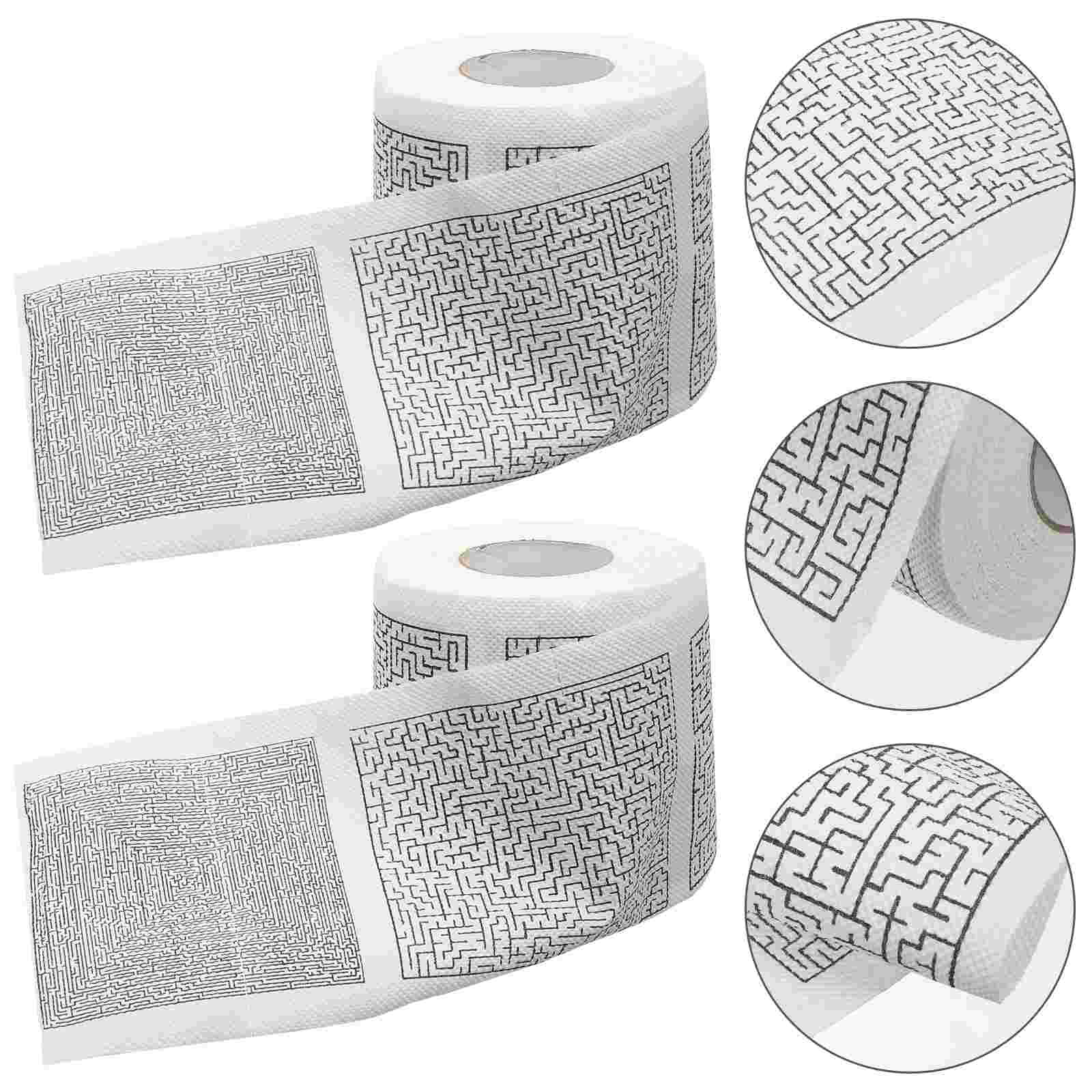 Boîte Complète de Papier Toilette à Motif de Labyrinthe Drôle, Serviettes Ménagers Abordables