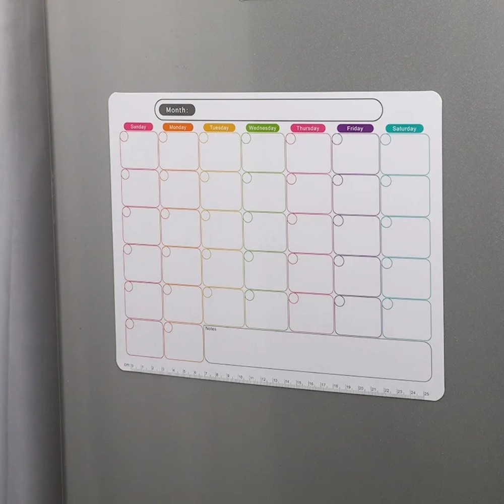 ímãs de geladeira convenientes, livros de plano mensal e semanal, adesivos de calendário magnético, placas de notas adesivas macias