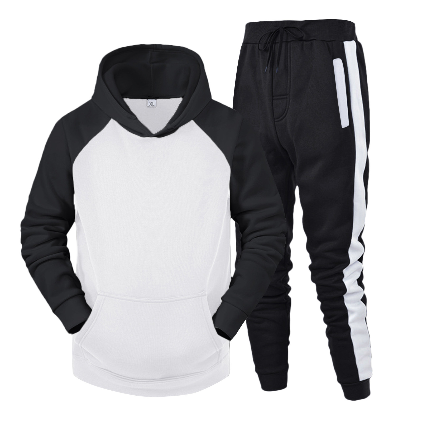 Moletom de manga comprida com capuz e moletom Jogger masculino, calças casuais esportivas, moletom de corrida, streetwear Y2K, conjunto de 2 peças, 2021