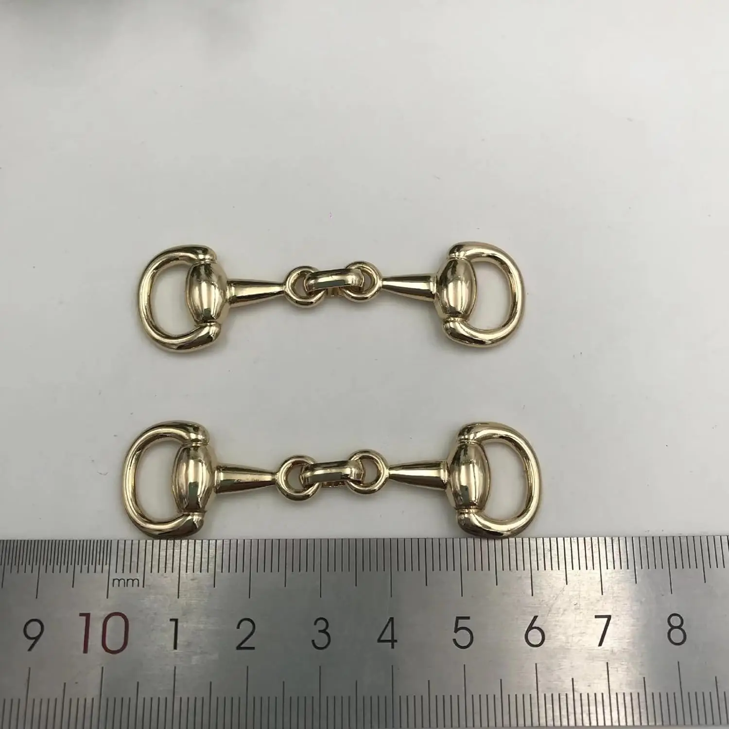 6 PCS Light Gold Horse Bit Key Chain Snaffle Bit Buckle Elegant Horsebit สร้างประณีตเครื่องประดับขี่ม้า