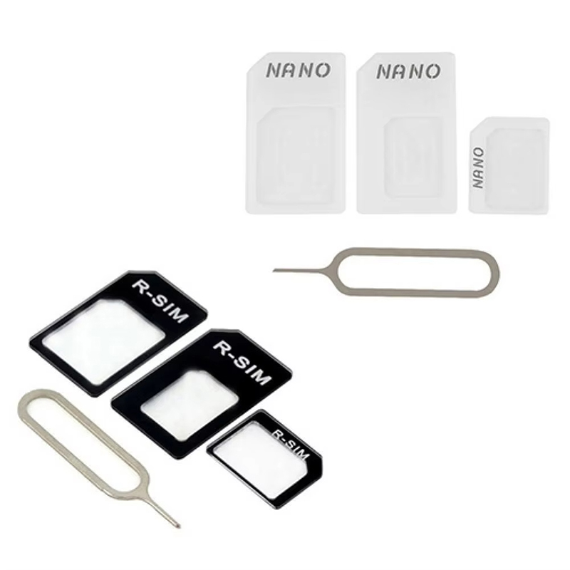 4-in-1-Micro-Nano-SIM-Karten-Adapter-Anschluss. Konvertieren Sie die Nano-SIM-Karte in einen Micro-Standard-Adapter für iPhone 5 Huawei Xiaomi Samsung