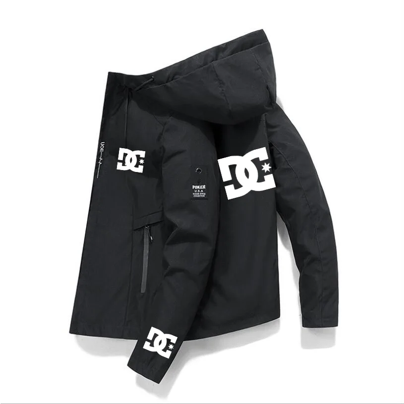 Primavera y verano 2024 DC hombres al aire libre pesca impermeable chaqueta suelta sudadera con capucha suéter rompevientos ropa deportiva abrigo