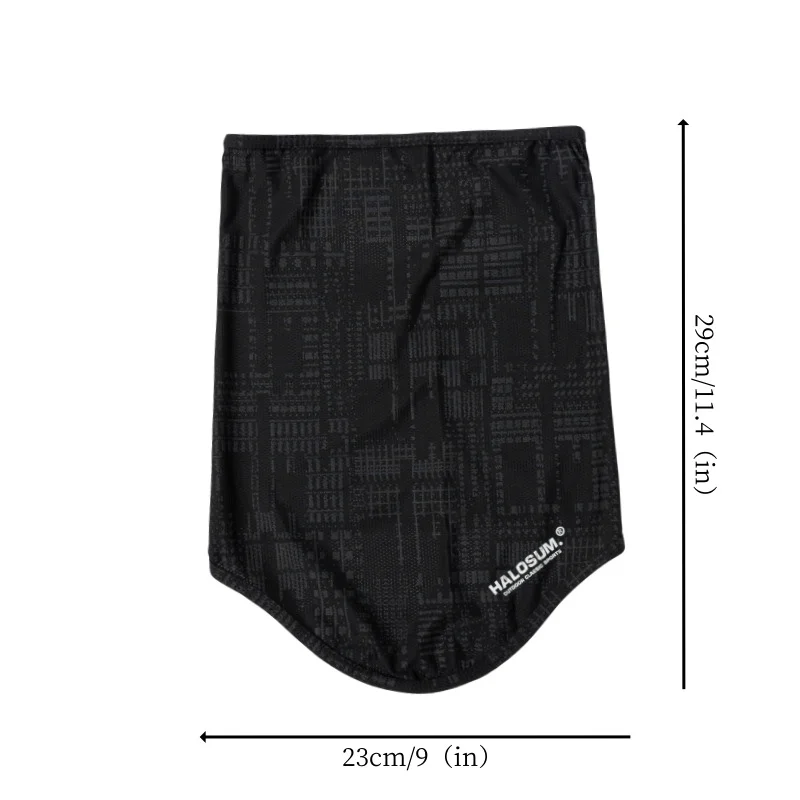 Dun ademend sneldrogend buitengezichtsmasker Zonbescherming Zomer ijszijden sjaal Letter Pullover nekwarmer