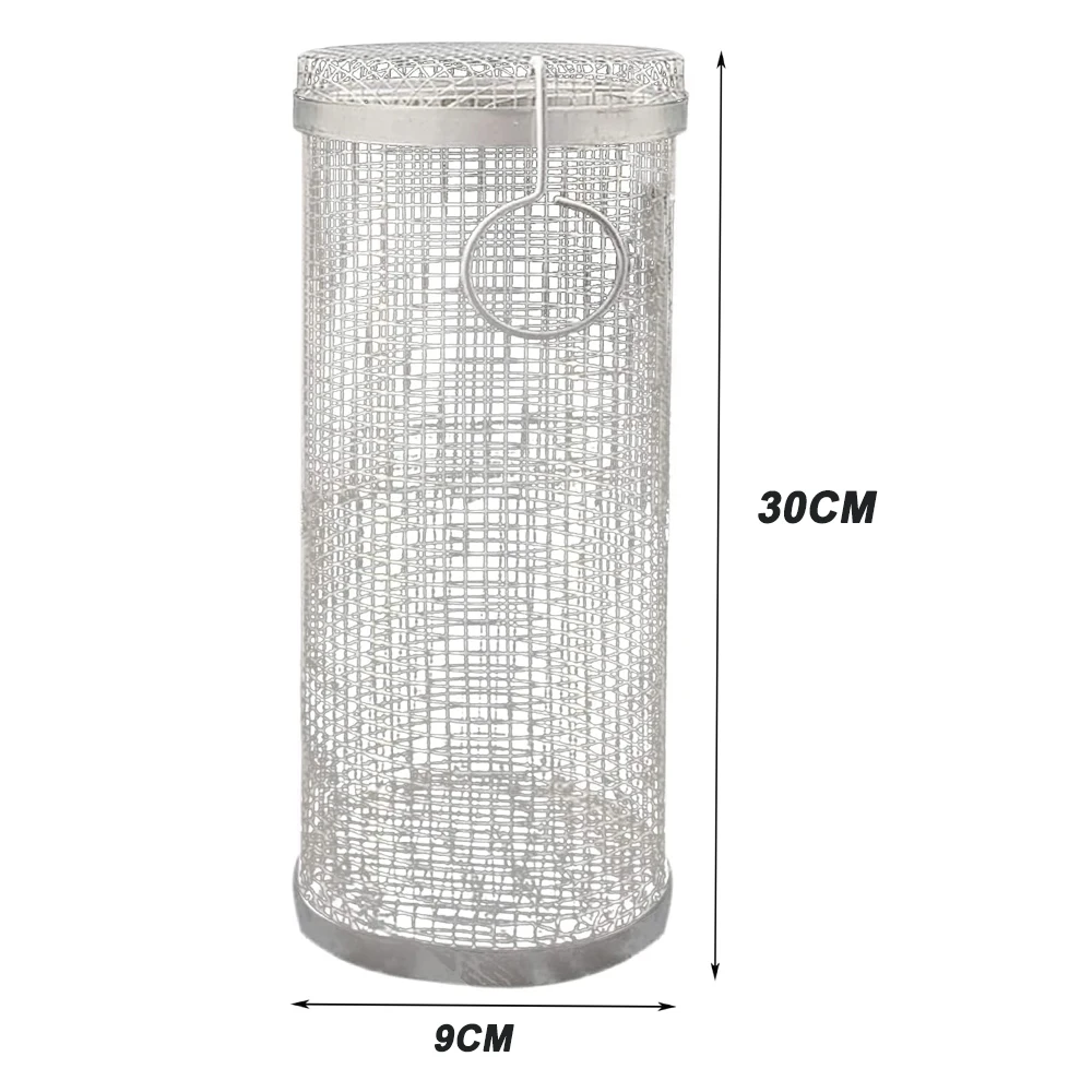 1 pz rack per tamburo per barbecue in acciaio inossidabile con manico mobile da campeggio per barbecue cilindrico Baskr adatto per verdure e campeggio sulla carne