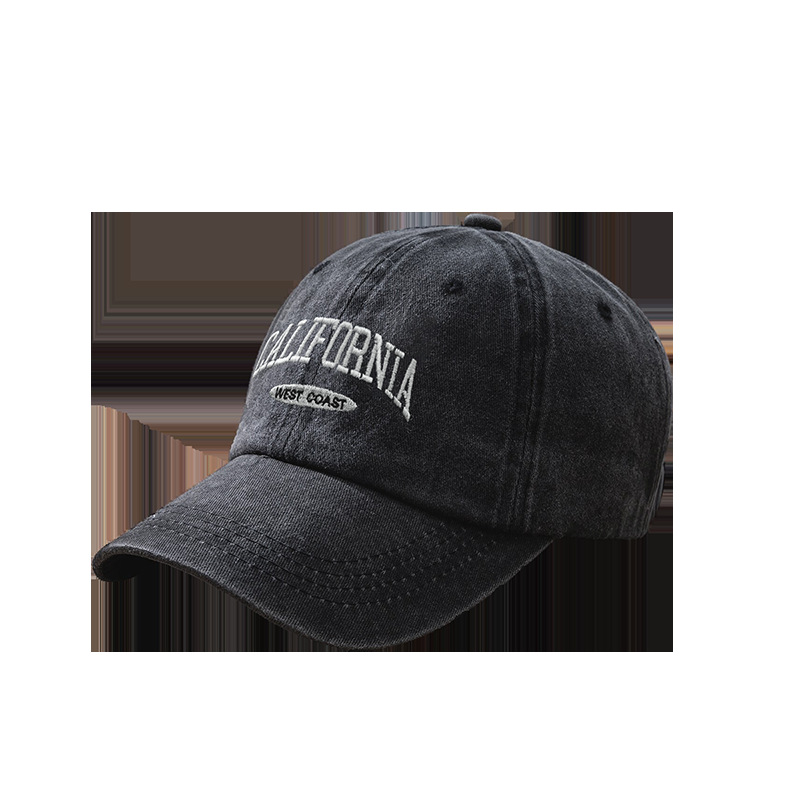 Bawełniana Czapka Bejsbolówka Retro Vintage Męska Damska Denim Haftowane Litery Kapelusz Bawełniana Miękka Czapka Casual Retro Unisex