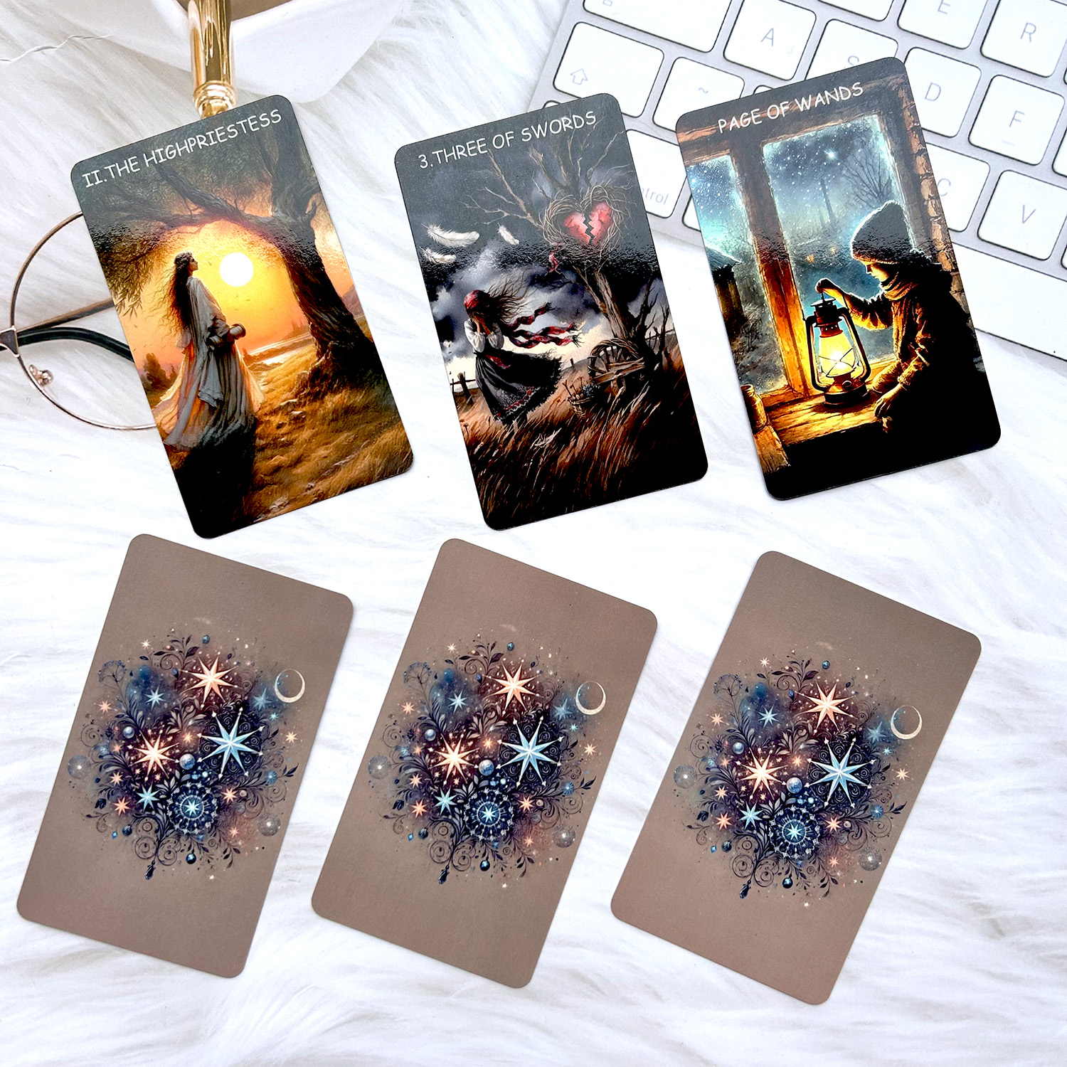 78PCS 70*120mm Tarot English PDF Guide Double-sided Film Scratch-Proof Divination Rune Board Game