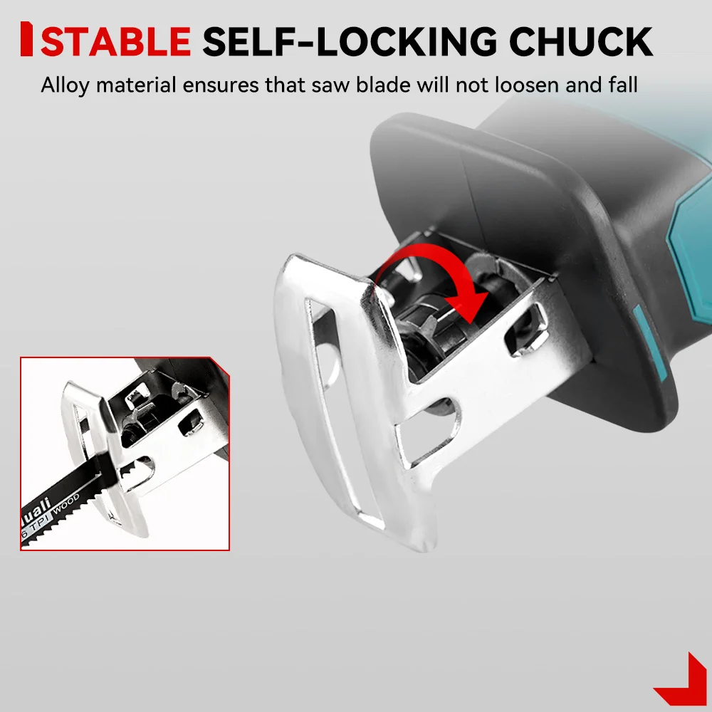 3600w 12000spm Bürstenlose Säbelsäge Drahtlose Kettensäge Schneiden Säge Holz Schneiden Werkzeuge Mit Sägeblatt Für Makita 18V batterie Pin