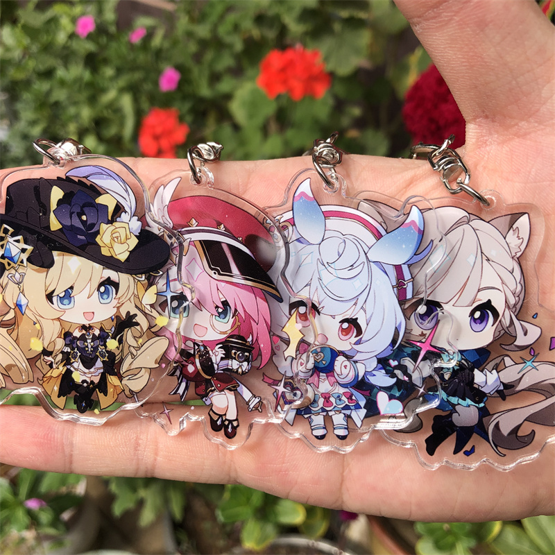 Genshin Impact Clorinde Neuvillette Sigewinne Navia Freminet Keychain Anime Game Accessories Backpack Pendant Prop Badge