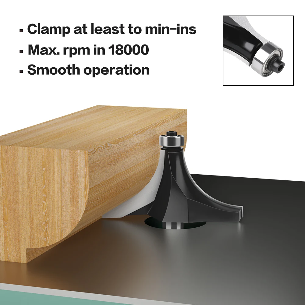 12 มม.ก้านมุม Round Over Router บิตพร้อม BearingMilling เครื่องตัดสําหรับงานไม้ทังสเตนคาร์ไบด์