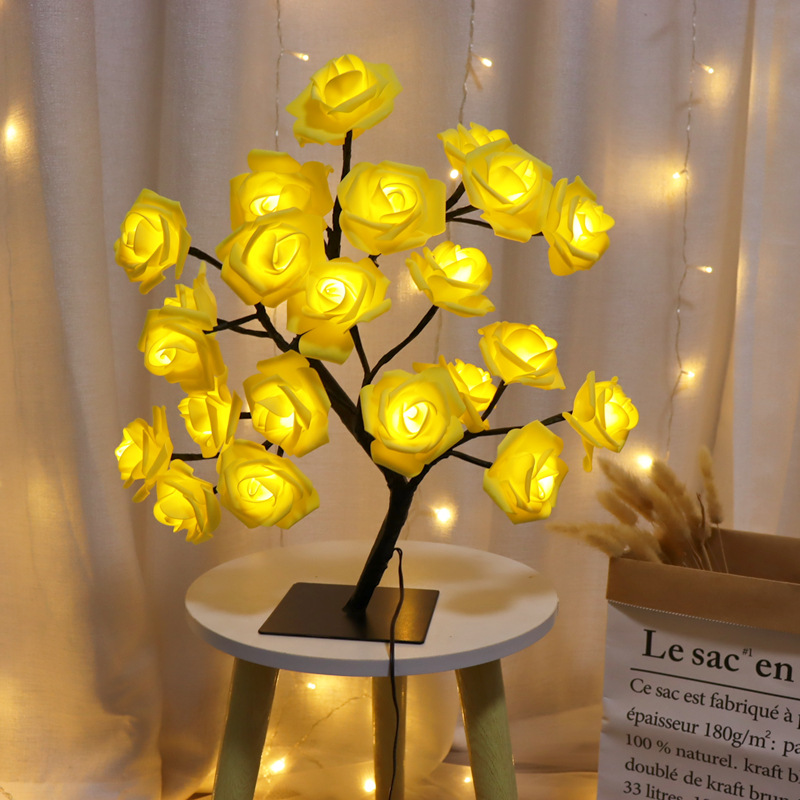 Tischlampe, Blumenbaum, Rosenlampen, Feen-Schreibtisch-Nachtlichter, USB-betriebene Geschenke für Hochzeit, Valentinstag, Weihnachtsdekoration