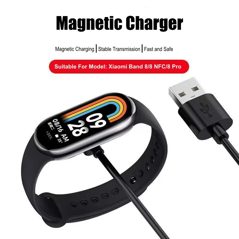 Cabo de carregamento magnético M8 para Xiaomi, Mi Band 8 Pro, NFC, Redmi Watch 3, 2 Active Lite, Carregador de doca USB, Universal