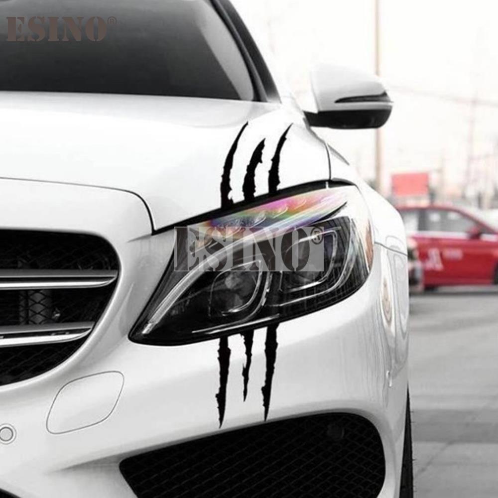 จัดแต่งทรงผมรถ Ghost Claw Scratch Stripe Marks ไฟหน้า Decal ไวนิล Decal Auto Body สติกเกอร์ตกแต่ง PVC แกะสลักไวนิล Decal