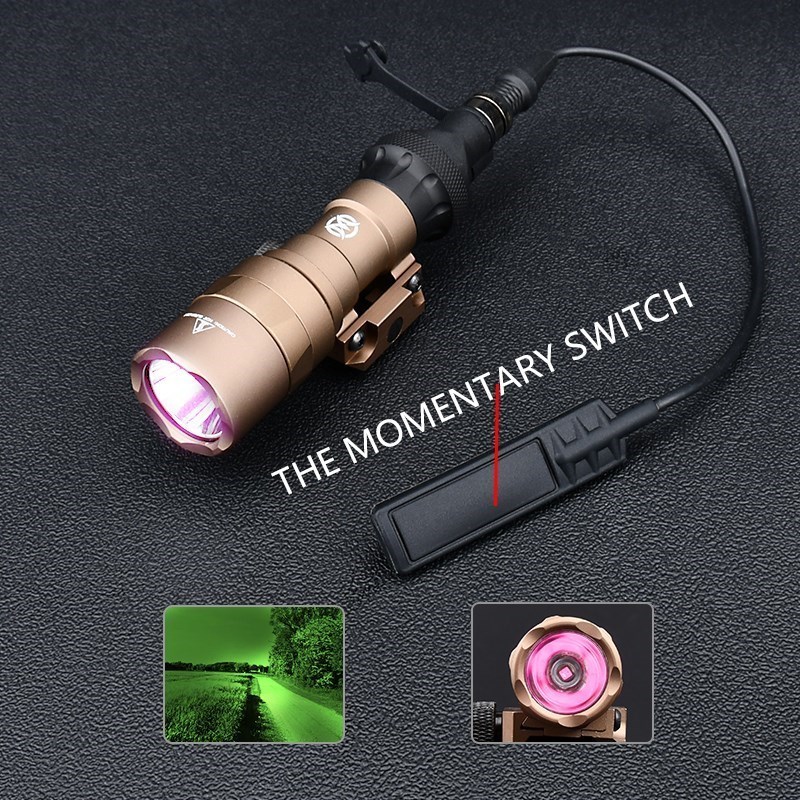 WADSN Airsoft M300 M300B senter taktis IR, lampu berburu senjata pramuka dengan XM07 fungsi ganda saklar topi